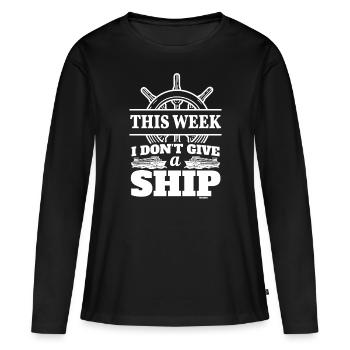Yacht Schiff Kreuzfahrt Seefahrer - Frauen Premium Bio Langarmshirt - Schwarz - Vorne - Julia (174cm)