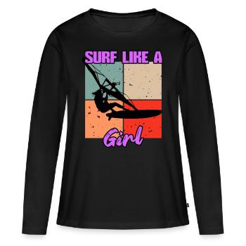 Windsurfing Windsurfer Windsurfing Women Gift - T-shirt manches longues Premium bio Femme - noir - Devant - Julia (174cm)