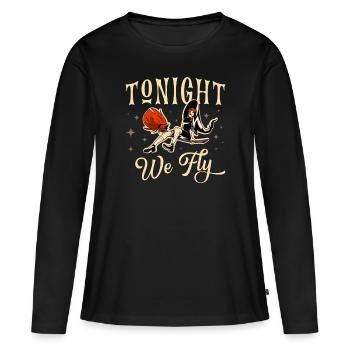 Heute Abend Fliegen Wir Süßes Oder Saures - Frauen Premium Bio Langarmshirt - Schwarz - Vorne - Julia (174cm)