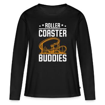 Roller Coaster Buddies Carnaval Montagnes Russes - T-shirt manches longues Premium bio Femme - noir - Devant - Julia (174cm)