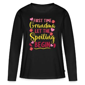 Première grand-mère grand-mère arrière-grand-mère grands-parents - T-shirt manches longues Premium bio Femme - noir - Devant - Julia (174cm)
