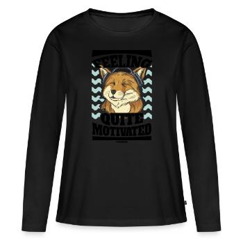 Motivation - T-shirt manches longues Premium bio Femme - noir - Devant - Julia (174cm)