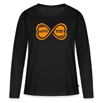 Je t’aime - T-shirt manches longues Premium bio Femme - noir - Devant - Julia (174cm)