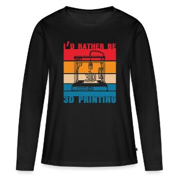 Je préférerais être un amoureux des buses d’impression 3D - T-shirt manches longues Premium bio Femme - noir - Devant - Julia (174cm)