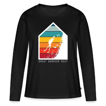 Mer de corail Australie Grande barrière de corail Ta - T-shirt manches longues Premium bio Femme - noir - Devant - Julia (174cm)