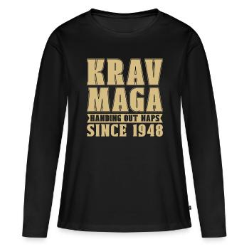 Krav Maga distribuant des siestes Combattant de combat militaire - T-shirt manches longues Premium bio Femme - noir - Devant - Julia (174cm)