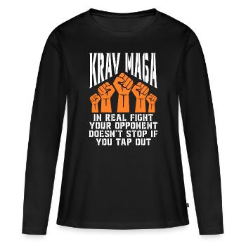Krav Maga dans le vrai combat votre combattant de sports de combat - T-shirt manches longues Premium bio Femme - noir - Devant - Julia (174cm)