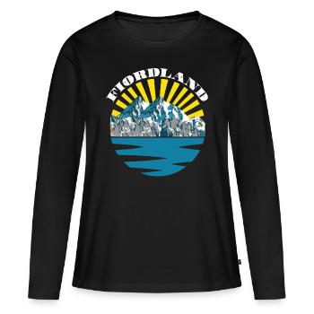 Fiordland National Park Nieuw-Zeeland Tourist Trail - Vrouwen Premium Bio shirt met lange mouwen - zwart - Voor - Julia (174cm)