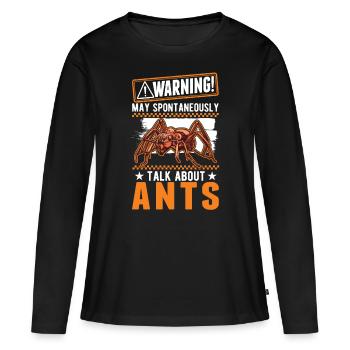 Avertissement Fourmis Fourmis De Ferme de Fourmis Fourmis - T-shirt manches longues Premium bio Femme - noir - Devant - Julia (174cm)