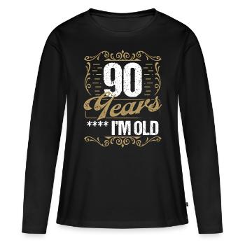 Sarcasme de 90 ans dans l’idée de l’humour vintage90 Ye - T-shirt manches longues Premium bio Femme - noir - Devant - Julia (174cm)