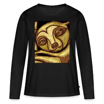 Sloth Portrait Funny Cubism Gustav Klimt - Women's Premium Organic Long Sleeve Shirt - black - Front - Julia (174cm)