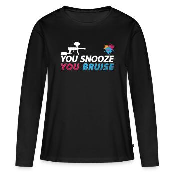 Paintball You Snooze You Splatter Paintball Player - T-shirt manches longues Premium bio Femme - noir - Devant - Julia (174cm)
