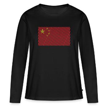 Drapeau de la Chine - T-shirt manches longues Premium bio Femme - noir - Devant - Julia (174cm)