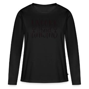 Déboucher et se détendre - T-shirt manches longues Premium bio Femme - noir - Devant - Julia (174cm)