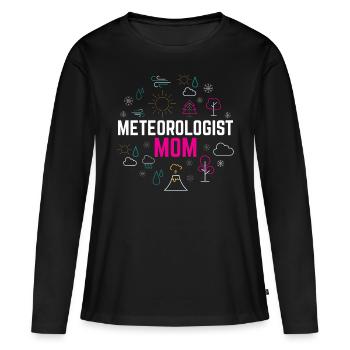 Météorologue Maman Profession Météorologue Météorologie - T-shirt manches longues Premium bio Femme - noir - Devant - Julia (174cm)