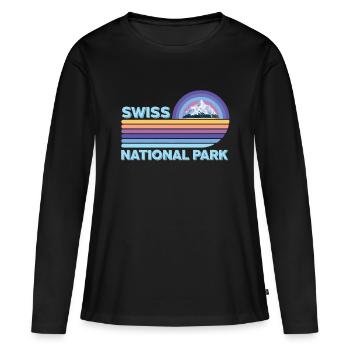 Parc National Suisse Neige Engadine Cam - T-shirt manches longues Premium bio Femme - noir - Devant - Julia (174cm)