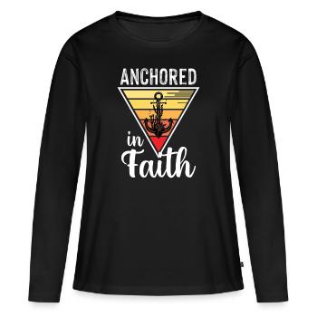Anchored in the Faith-Seaman-Remembrance-Anchor - Women's Premium Organic Long Sleeve Shirt - black - Front - Julia (174cm)