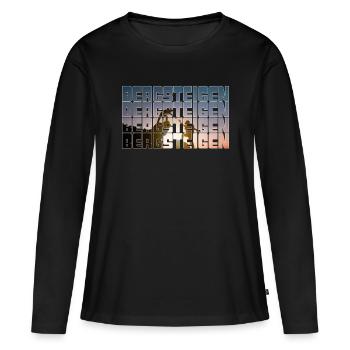 alpinisme - T-shirt manches longues Premium bio Femme - noir - Devant - Julia (174cm)