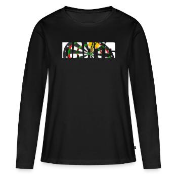 Dard - T-shirt manches longues Premium bio Femme - noir - Devant - Julia (174cm)