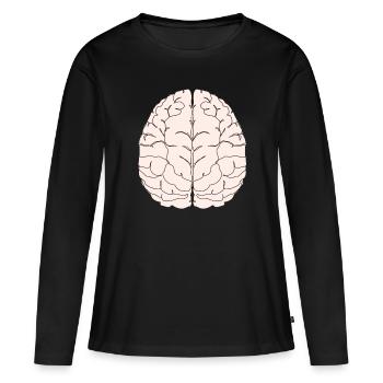 brain brain brain intelligence smart smart student university - Women's Premium Organic Long Sleeve Shirt - black - Front - Julia (174cm)