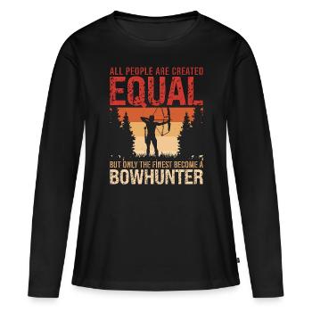 Bowhunting All People But Finest Bowhunt Bowhunter - Frauen Premium Bio Langarmshirt - Schwarz - Vorne - Julia (174cm)