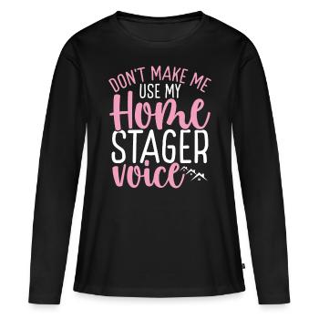 Interior Home Stager Voice House Staging - Frauen Premium Bio Langarmshirt - Schwarz - Vorne - Julia (174cm)