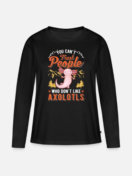 Axolotl Geschenk Schwanzlurch Axolotl - Frauen Premium Bio Langarmshirt - Schwarz