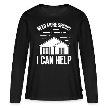 Real Estate Agent more Space I can help Broker - Women's Premium Organic Long Sleeve Shirt - black - Front - Julia (174cm)
