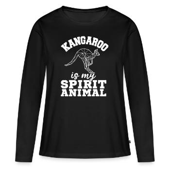 Kangourou Spirit Animal Australie Outback Beutelti - T-shirt manches longues Premium bio Femme - noir - Devant - Julia (174cm)