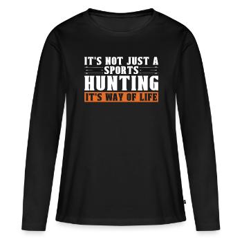 Bowhunting It's Not Just A Bowhunt Sport Bowhunter - Frauen Premium Bio Langarmshirt - Schwarz - Vorne - Julia (174cm)