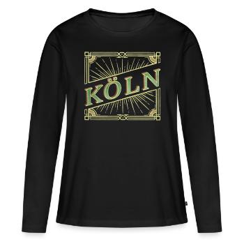 Cologne Allemagne City Font Vintage Retro - T-shirt manches longues Premium bio Femme - noir - Devant - Julia (174cm)