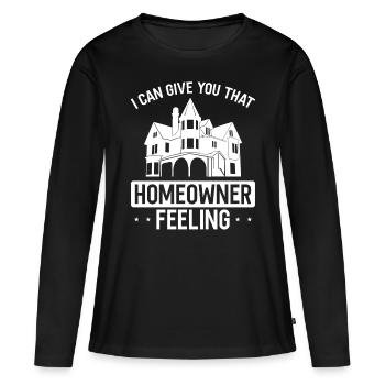 Real Estate Agent Homeowner Feeling House Showing - Women's Premium Organic Long Sleeve Shirt - black - Front - Julia (174cm)