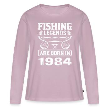 Fishing Legends Are Born In 1984 - Women's Premium Organic Long Sleeve Shirt - dusky pink - Front - Julia (174cm)