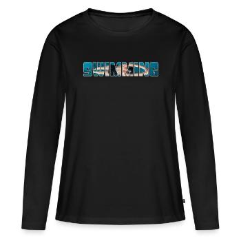 Nager - T-shirt manches longues Premium bio Femme - noir - Devant - Julia (174cm)