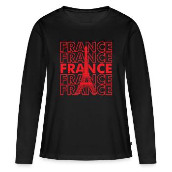 France Paris Eiffel Tower French Dear French - Women's Premium Organic Long Sleeve Shirt - black - Front - Julia (174cm)