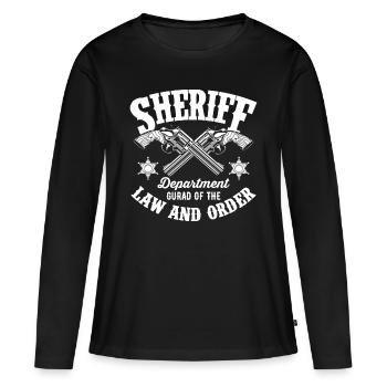 Insigne de garde de shérif Sheriff Star Pistols Cowbo - T-shirt manches longues Premium bio Femme - noir - Devant - Julia (174cm)