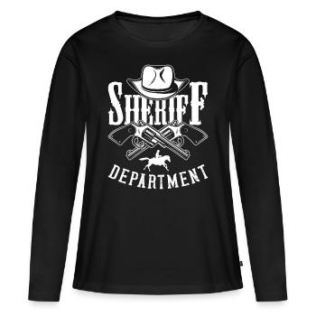 Sheriff Cowboy Pistols Sheriff Star Badge Costume - T-shirt manches longues Premium bio Femme - noir - Devant - Julia (174cm)