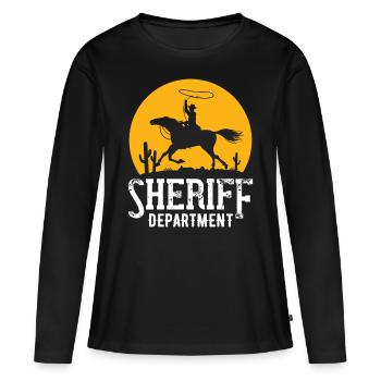 Cowboy Sheriff Lasso Sheriff Star Pistols - T-shirt manches longues Premium bio Femme - noir - Devant - Julia (174cm)