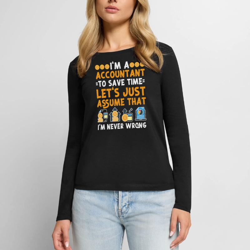 Comptable Comptable Comptable T-shirt manches longues Premium bio Femme