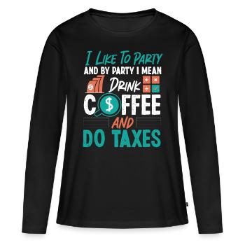 Comptable Comptable Comptable - T-shirt manches longues Premium bio Femme - noir - Devant - Julia (174cm)
