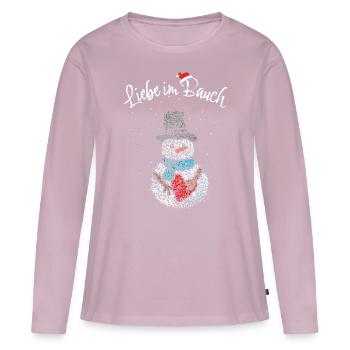 Liebe im Bauch Schwangerschaft Schneemann Xmas - Frauen Premium Bio Langarmshirt - Altrosa - Vorne - Julia (174cm)