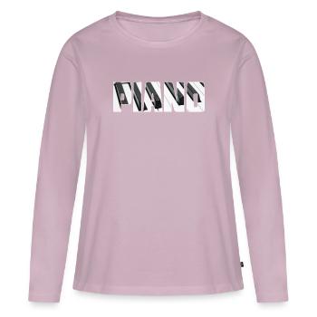 Piano - T-shirt manches longues Premium bio Femme - rose poudré - Devant - Julia (174cm)