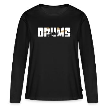 Percussion - T-shirt manches longues Premium bio Femme - noir - Devant - Julia (174cm)