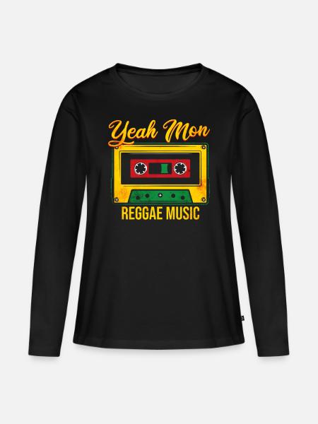 Reggae Musik Jamaika - Frauen Premium Bio Langarmshirt - Schwarz