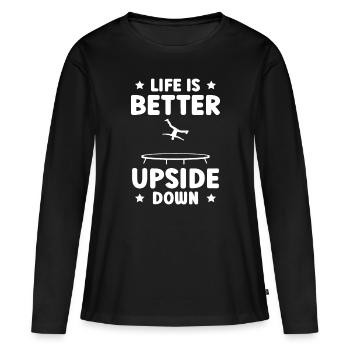 Life is better reversed - Women's Premium Organic Long Sleeve Shirt - black - Front - Julia (174cm)