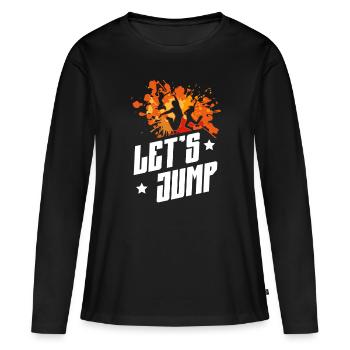 Let’s Jump Trampoline Trampoline Trampoline - T-shirt manches longues Premium bio Femme - noir - Devant - Julia (174cm)