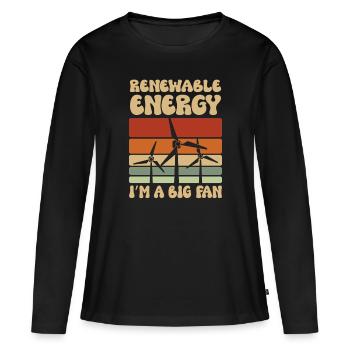 Energies renouvelables Je suis un grand - T-shirt manches longues Premium bio Femme - noir - Devant - Julia (174cm)
