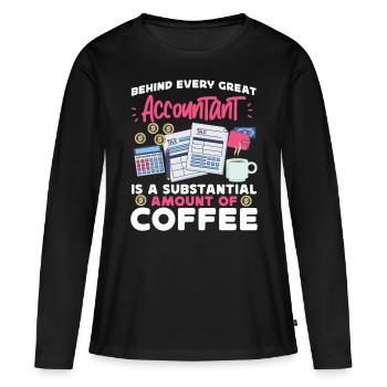 Comptable Comptable Comptable - T-shirt manches longues Premium bio Femme - noir - Devant - Julia (174cm)