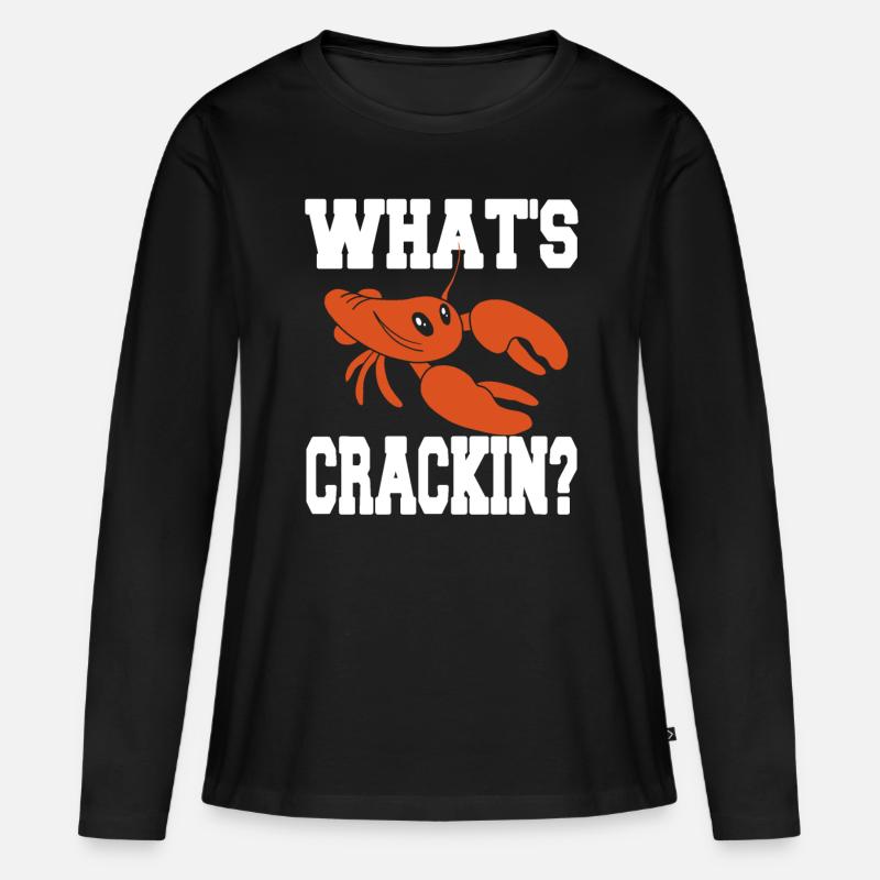 lobster - Whats crackin - Frauen Premium Bio Langarmshirt - Schwarz