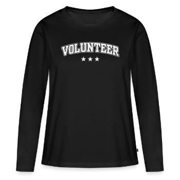 Volontariat volontaire - T-shirt manches longues Premium bio Femme - noir - Devant - Julia (174cm)